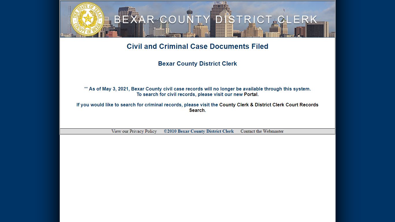 Bexar County District Courts Inquiry