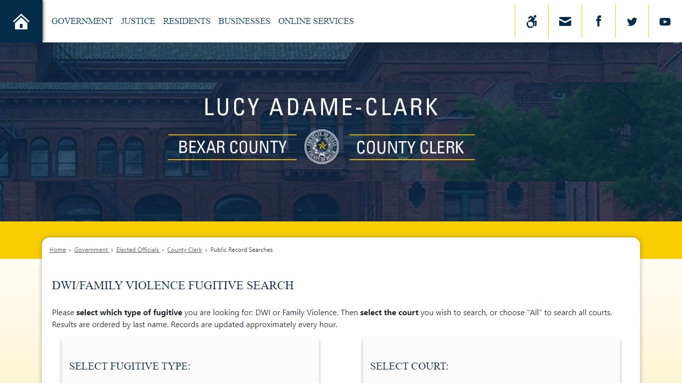 Default Fugitive Records Search - Bexar County, Texas